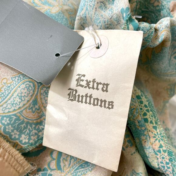 90s BROWNSTONE STUDIO Vintage Paisley Mixed Media Button Up - Picture 12 of 13